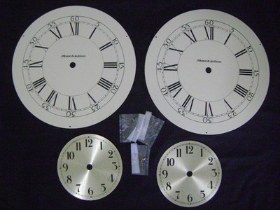 (2) Mason & Sullivan Clock Roman Numeral Dial Face Replacement Part 9'' and 4.5''