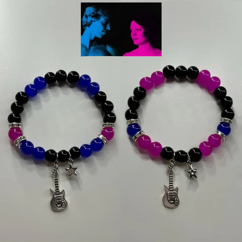 2 Pc Beaded Bracelet Couple Matching Band Album Inspired Cord Friends Jewelry