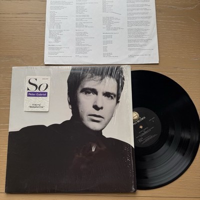1986 Peter Gabriel So US Press In Shrink Hype Sticker VG+ Complete W/ OG Sleeve