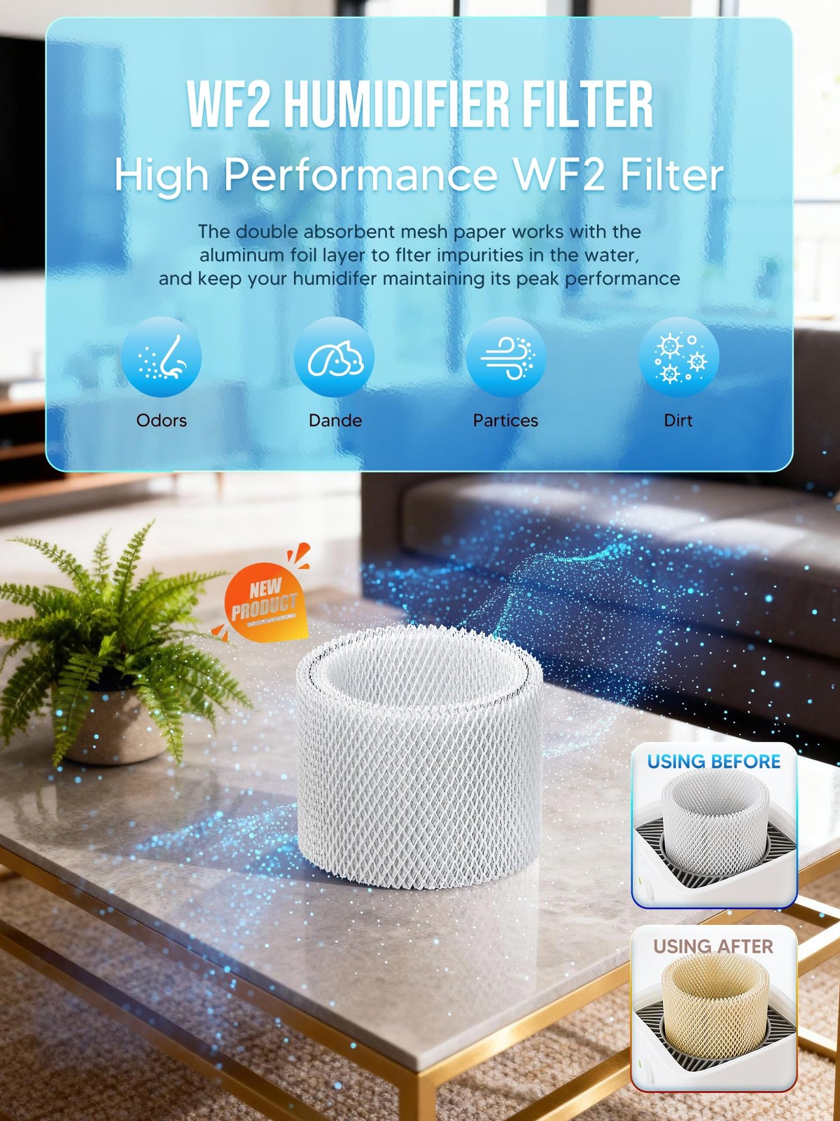 WF2 Humidifier Filter Replacement for Vicks V3500 V3100 V3600 V3900 V3700 VEV...