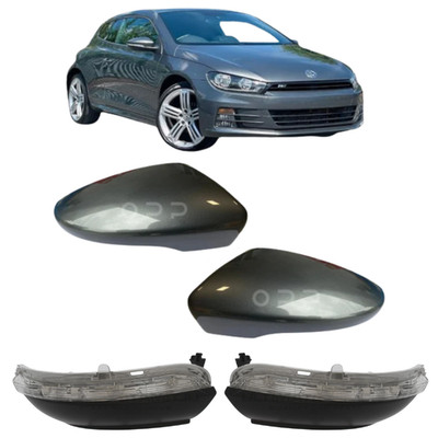For VW Scirocco Door Wing Mirror Cover & Indicator Painted Night Blue LH Or RH