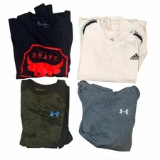 Lot 4 Boys Long Sleeve Shirts Youth Medium YMD Under Armour Hoodie Adidas EUC