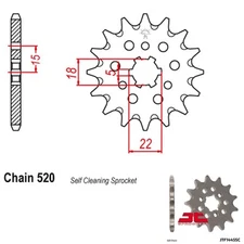 JT Sprocket Lightweight Front 520 Pitch 12 Tooth Kawasaki KX125 (1994-2008)