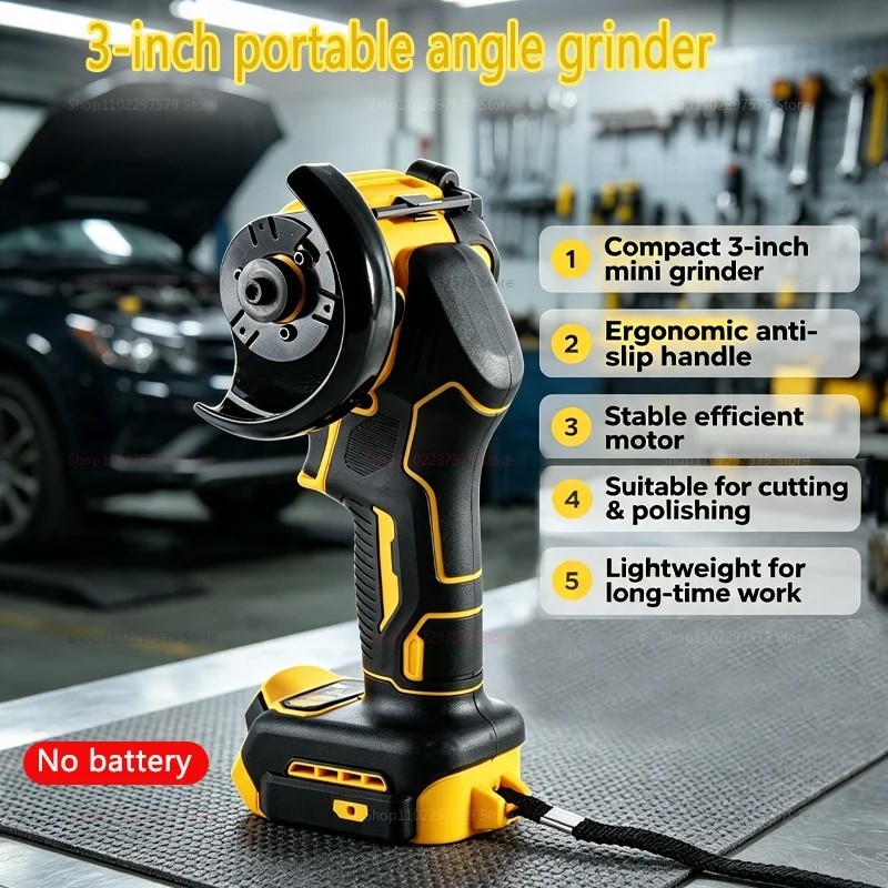 Mini Cordless Angle Grinder 18V 20V MAX Polisher Cutter Tool - UK