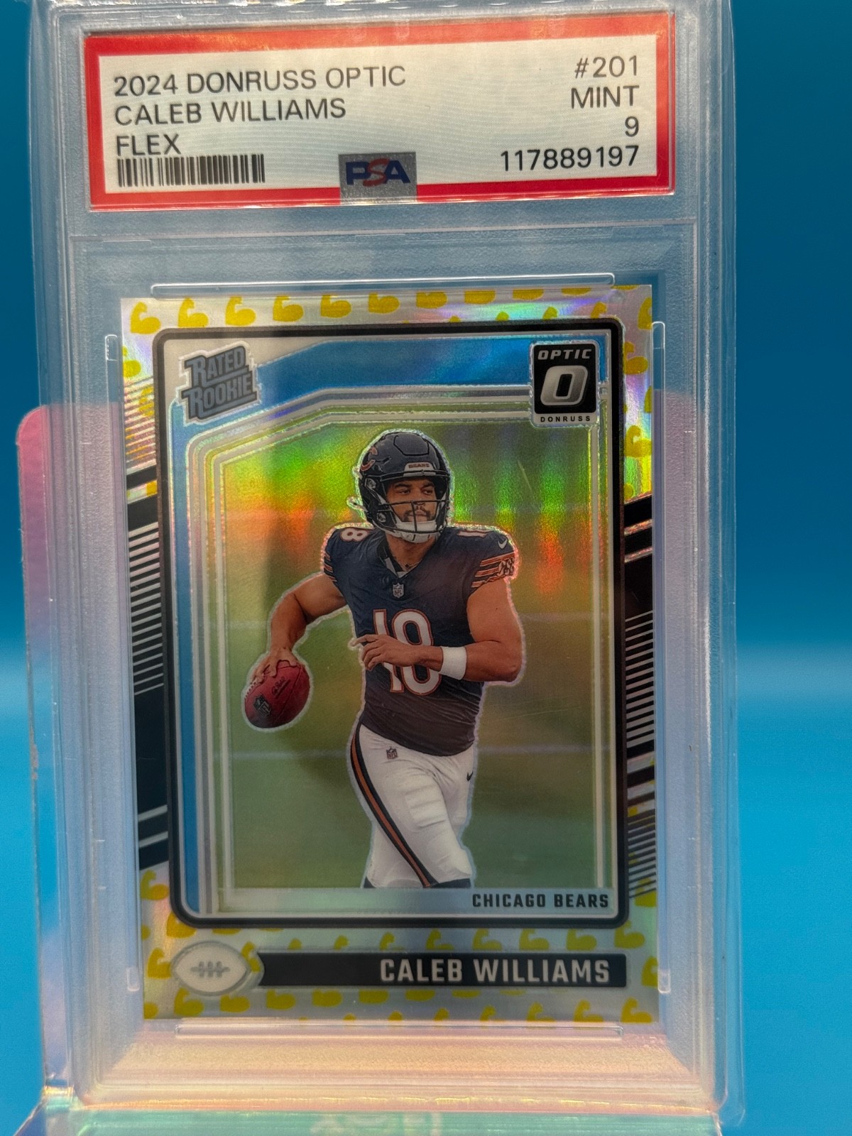2024 PANINI DONRUSS OPTIC FLEX #201 CALEB WILLIAMS ROOKIE RC 124/149 PSA 9