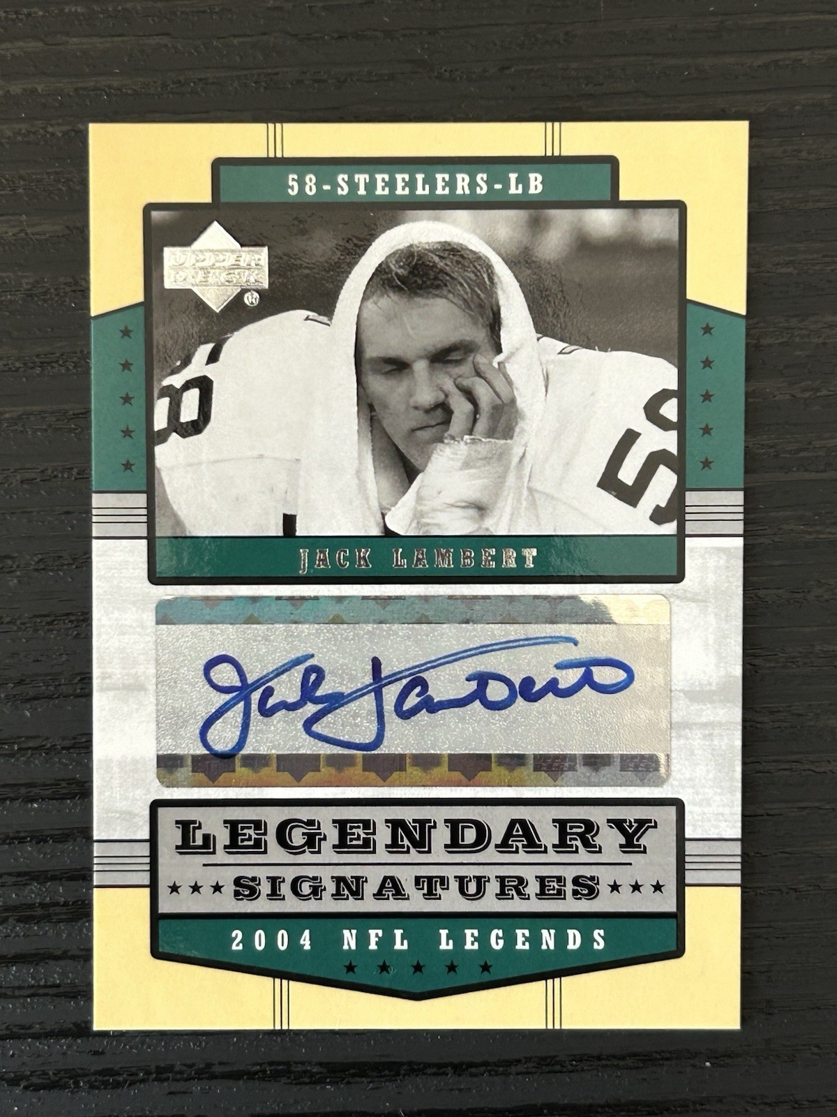 Jack Lambert #LS-JL Football Cards 2004 Upper Deck Legends Legendary Signatures trading card — raw and PSA graded price guide