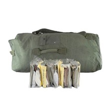 SDR MRE Survivor Daily Rations Insp Date: 8/2026 Plus Old Style Duffle Combo