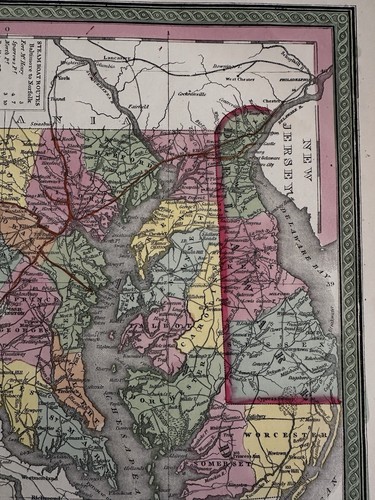Maryland & Delaware states 1855 Cowperthwait map county slave population shown - Picture 5 of 8