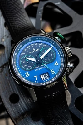 EDOX Chronorally Chronograph 38003 TINV BUNV Herren Titan Armbanduhr - 45mm - Bild 1 von 4