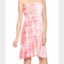 Abito senza spalline Lagaci ombrello tie dye copricostume da spiaggia rosa hippie boho taglia L nuovo con etichette