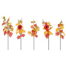Fall Leaves Pick Faux Leaf Stem Thanksgiving Artificial Maple Leaves Branch