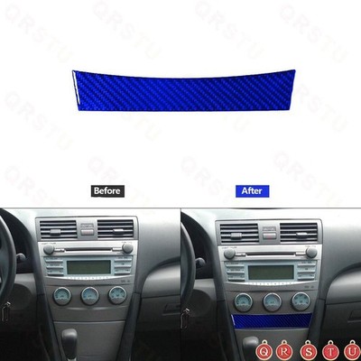 For Toyota Camry 07-11 Blue Carbon Fiber Manual Climate Control Lower Cover Trim