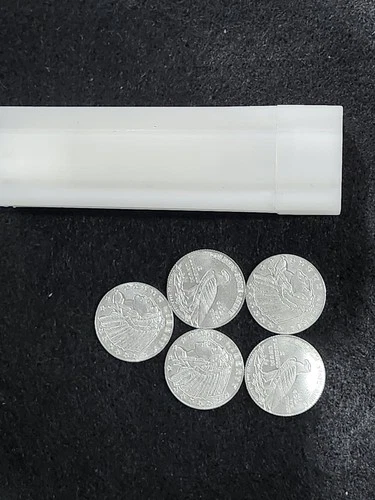 LOT OF 5 X 1 oz  Incuse Indian Design, .999 Fine Silver Rounds, Uncirculated