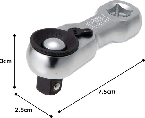 TONE RH2HSS2 RH3HSS3 Stubby Ratchet Handle 1/4" 3/8" Drive Quick Release Japan - Picture 11 of 12