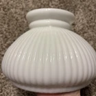 Vintage White Ribbed Milk Glass Hurricane Oil Or Electric Lamp Shade 7"
