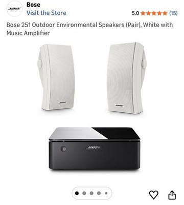 Bose 251 Environmental Speakers White Bookshelf Wired 2.0 Channel