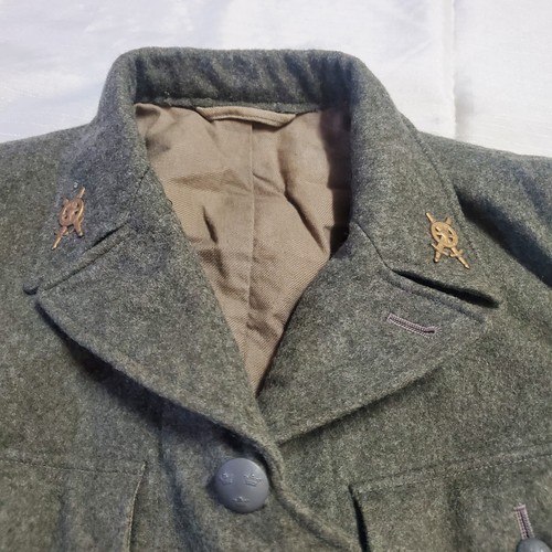 Vtg WWII Swedish Military Wool Uniform Field Jacket 1940 Coat Green Mens Medium - Picture 2 of 11