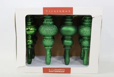 Vickerman 7  4-Finish Finial Ornament  Shatterproof Plastic (Set of 8)