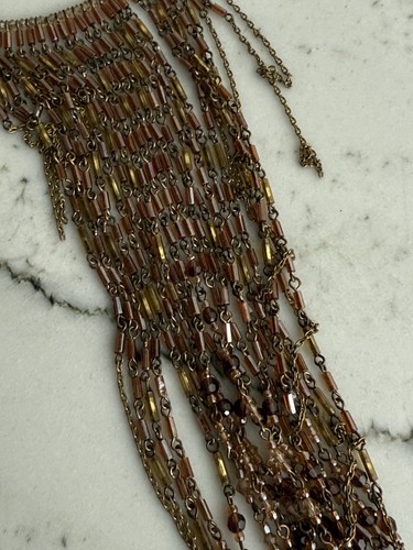 CELEBRITY STYLIST ERICKSON BEAMON Necklace Choker Bib Crystals Chain Signed - Picture 19 of 24