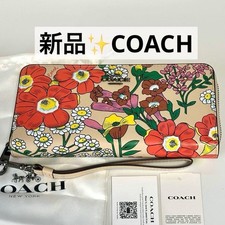 New COACH Long Wallet Floral Pattern Women s with Strap