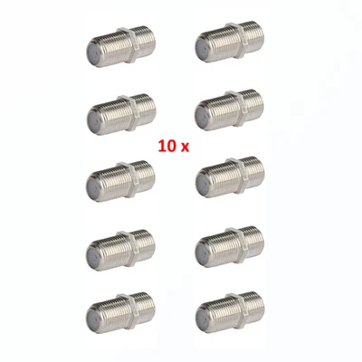 MARKENLOS 10 x SAT Kabel Adapter F Buchse Verbinder Verlängerung Koaxial Kupplung Stecker