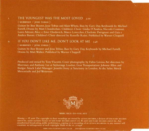 Morrissey The Youngest Was The Most Loved CD SINGLE UK ONLY BRAND NEW