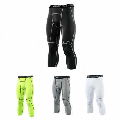ARSUXEO Herren 3/4 Kompression GYM Hose mit läuft Fitness Training Unterwäsche - Bild 1 von 4
