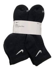Nike Everyday Plus Dri-Fit 6-Pairs Unisex Size Large Black Ankle Socks