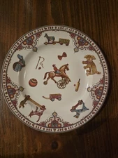 Vintage Spode England Edwardian Childhood Porcelain Plate 7 3/4" Alphabet Toys