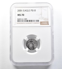 2001 $10 American Platinum Eagle 1/10 Oz Platinum MS70 NGC 4467.10 per troy oz