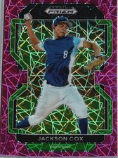 2022 Panini Prizm Draft Picks #PDP50 Jackson Cox Neon Pink Velocity