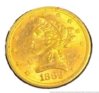 Fabulous 1882 5 Dollar American Half Eagle Gold Coin Liberty Head United States