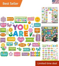45pcs Spring Affirmation Station Bulletin Board Set Motivational Posters Clas...