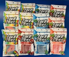 (12) Sour Strips  Assorted Flavor’s, 3.4oz, Candy, Bulk, Lot,  BB: 06/2026