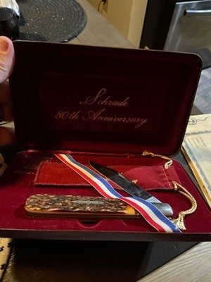 Schradet NY USA 280 80th Anniversary Knife 1904 1984  Lockback w/ Box & Papers