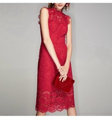 NWOT Kate Spade Poppy Red Lace Midi Dress Size 12 | eBay