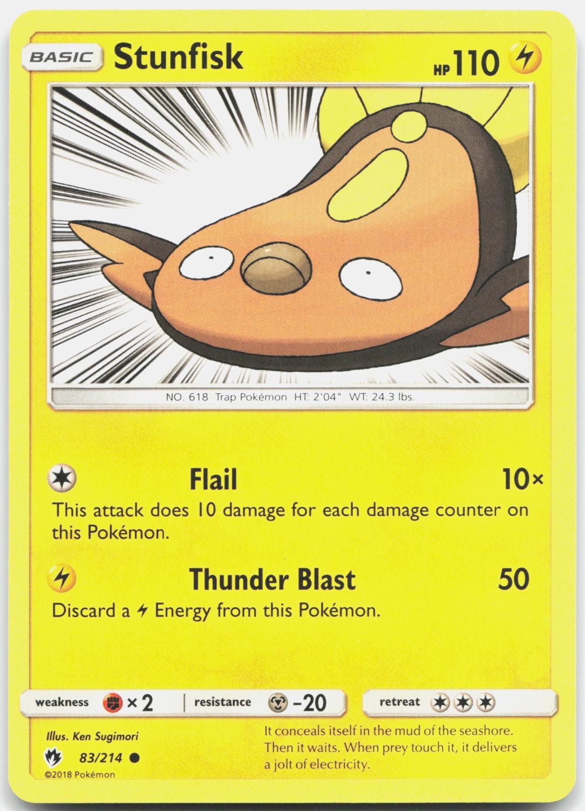 Stunfisk Common Lost Thunder 83/214 LP Pokemon