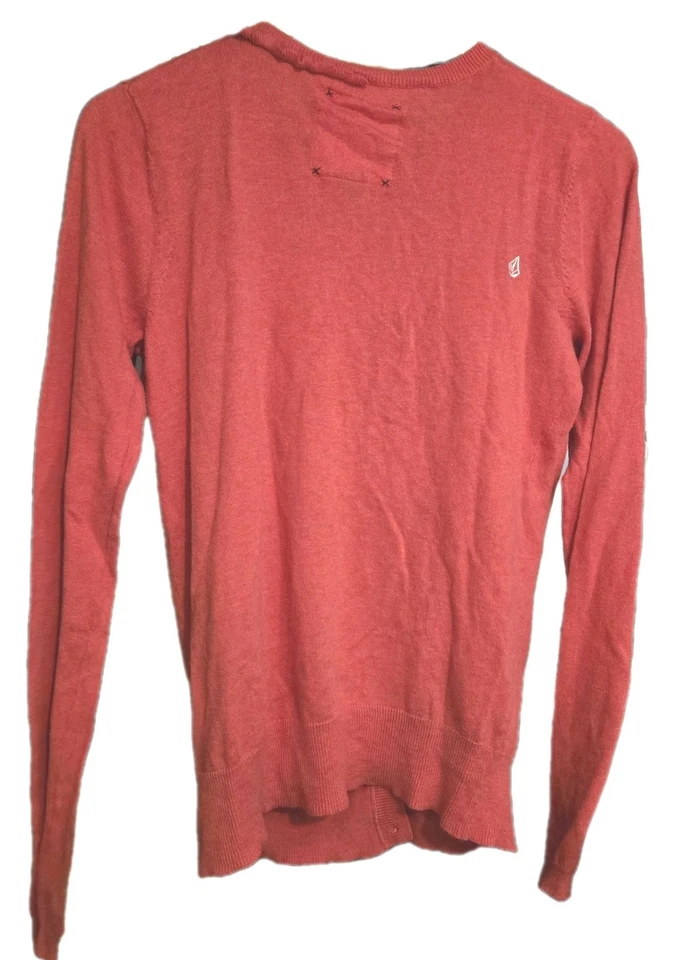 VOLCOM STONE RED CARDIGAN SWEATER WITH GOLD BUTTONS VTG WOMEN'S SIZE LARGE 🔥 - Image 2 of 4