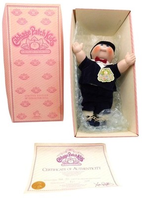 Vintage Applause Cabbage Patch Kids Porcelain Doll Jeffrey with Box COA 1984