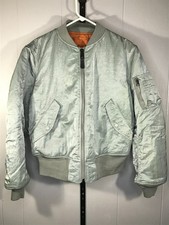 VTG Alpha Industries MA-1 Flight Bomber Jacket USA Made Mens Size MD Reversible