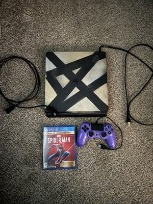 PlayStation 4 Slim 1TB ConsolewMarvel's Spider-Man - Black W SONY PURPLE control