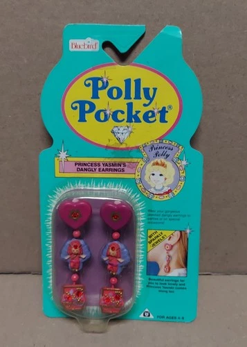 Polly Pocket Princess Yasmin's Dangly Earrings Bluebird 1992 New