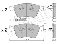 Metelli Bremsbelagsatz, Scheibenbremse 22-1253-0 FüR Bentley