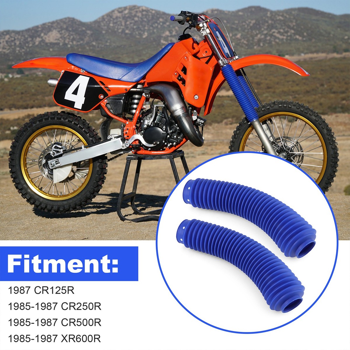 2x Front Fork Boots 51611-KA4-831 for Honda CR250R CR500R XR600R