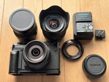 Fujifilm GFX50R with three genuine lenses and other accessories