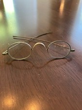 Antique Spectacles cira 1800s steel frame intact prescription glass Very cool  