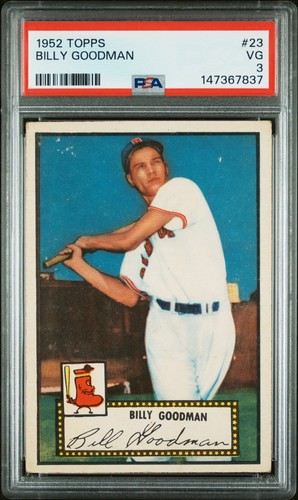 1952 TOPPS #23 BILLY GOODMAN PSA 3