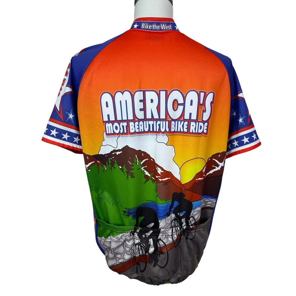 America's Most Beautiful Bicicleta Ride Jersey Lake Tahoe Ciclismo Camisa Hombres XXL Cremallera Foto 2 de 4