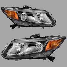 Headlights Set Headlamps For 12-15 Honda Civic Sedan 4-Door 2012 2013 Coupe
