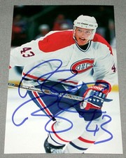 Original NHL Montreal Canadiens Patrice Brisebois Signed Postcard